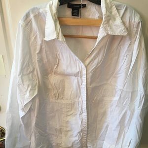 Venezia Fit and Flare V Neck Tailored Shirt